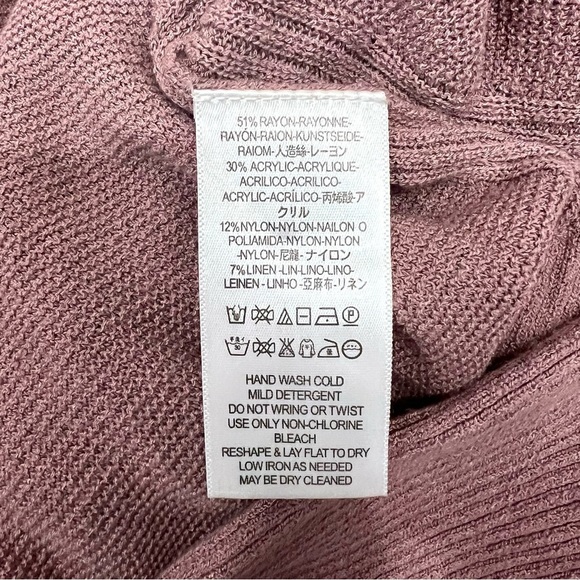 Free People Boho Dusty Mauve Criss Cross V-neckline Tunic Sweater - Picture 11 of 12